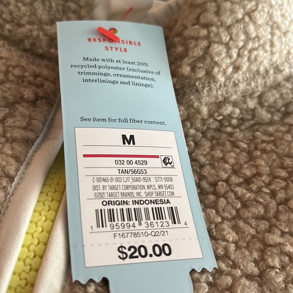 Cat & Jack girls medium zip up, pocketed Sherpa Jacket. NWT.  Girls size medium. - Picture 6 of 7